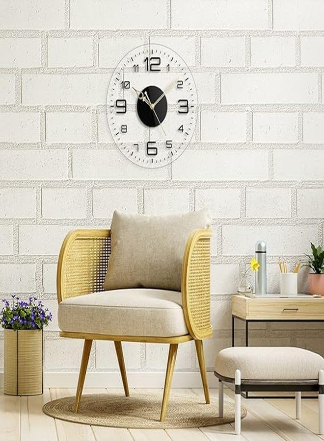 9br Acrylic Wall Clock || Silent Movement Wall Clock || Acrylic Wall Clock for Home Stylish Latest 3D Big || Designer Wall Clock for Home Decor || (Transparent, 12 Inch) (Modern) - Image 4